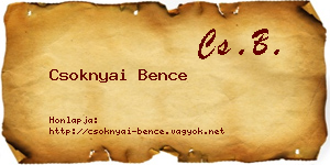 Csoknyai Bence névjegykártya